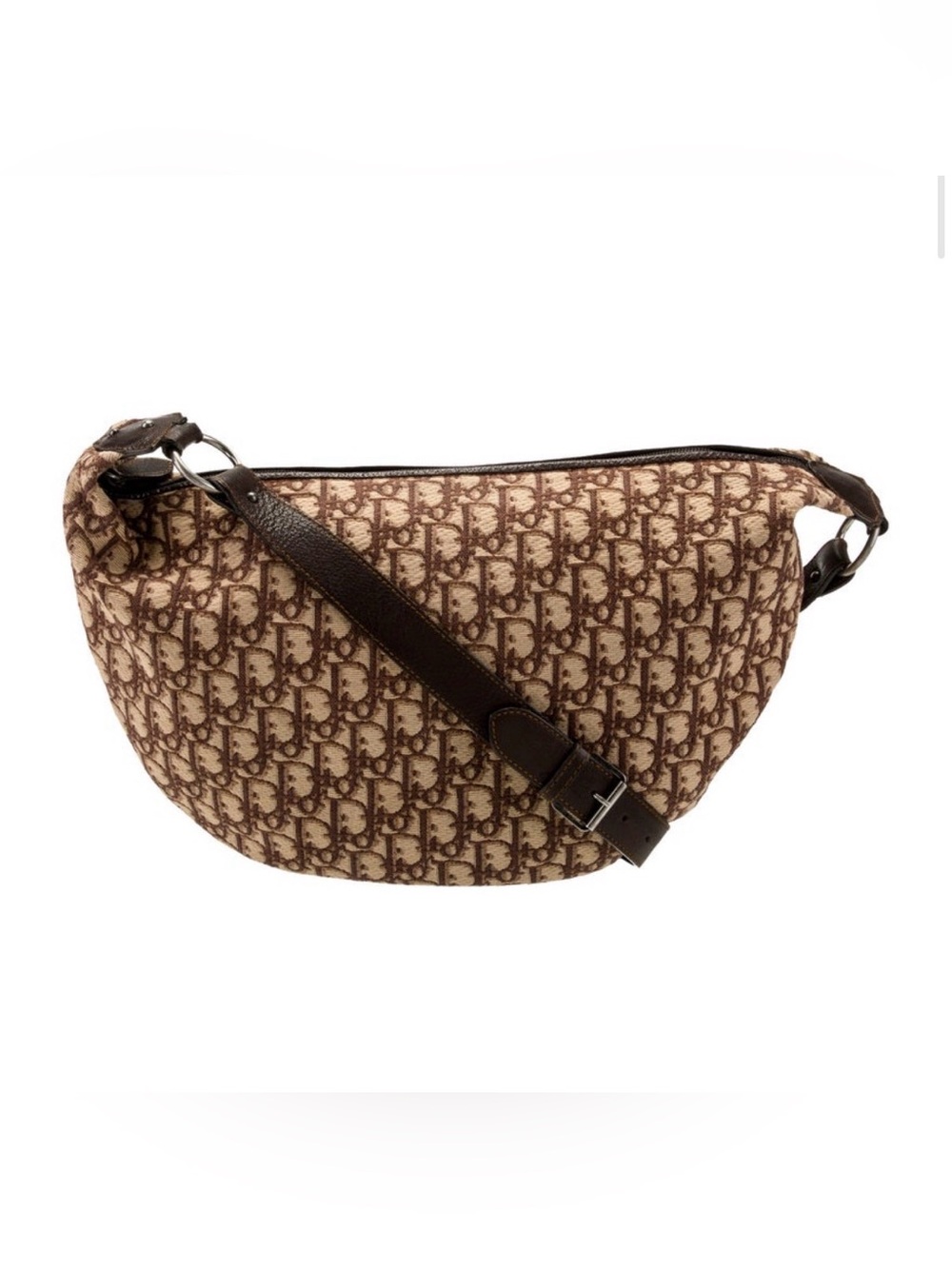 Vintage Dior Diorissimo Hobo Bag Brown Y2K Trotter Luxury Crossbody